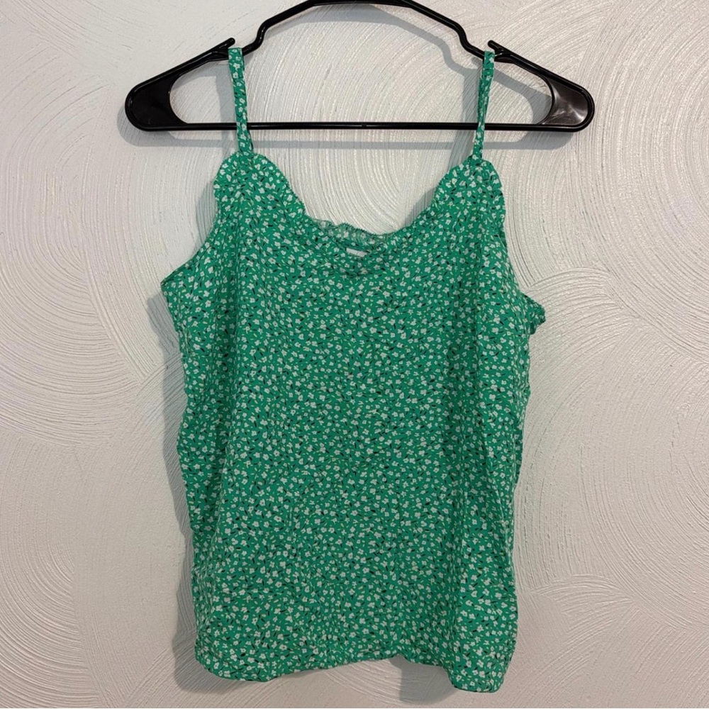 Old Navy Green Floral Spaghetti-Strap Camisole